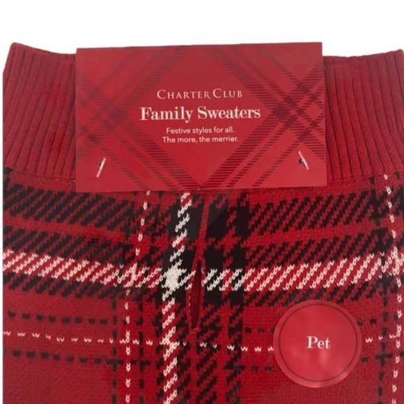 Charter Club Plaid Dog Sweater NWT Size Large - Picture 4 of 10